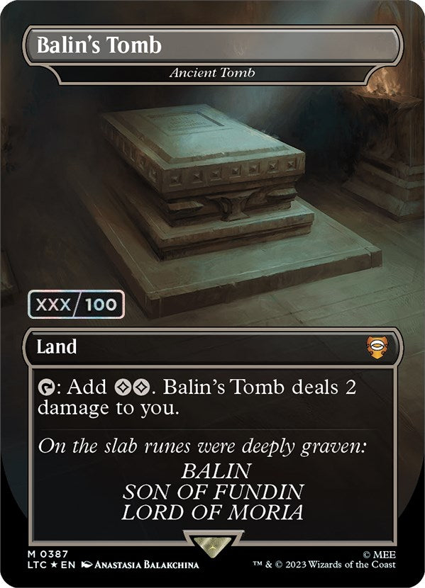 Balin's Tomb - Ancient Tomb (Borderless) (Serialized) [The Lord of the Rings: Tales of Middle-Earth Commander] | Multizone: Comics And Games
