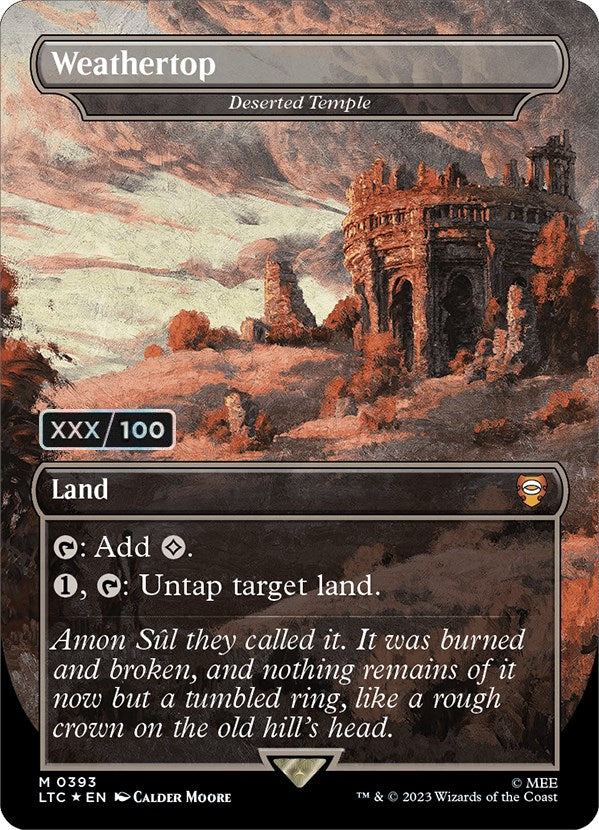 Weathertop - Deserted Temple (Borderless) (Serialized) [The Lord of the Rings: Tales of Middle-Earth Commander] | Multizone: Comics And Games