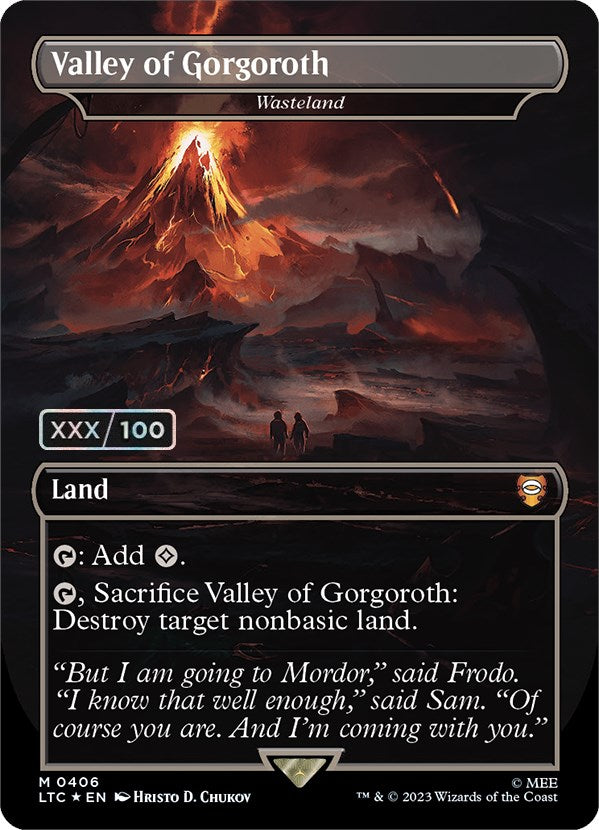 Valley of Gorgoroth - Wasteland (Borderless) (Serialized) [The Lord of the Rings: Tales of Middle-Earth Commander] | Multizone: Comics And Games