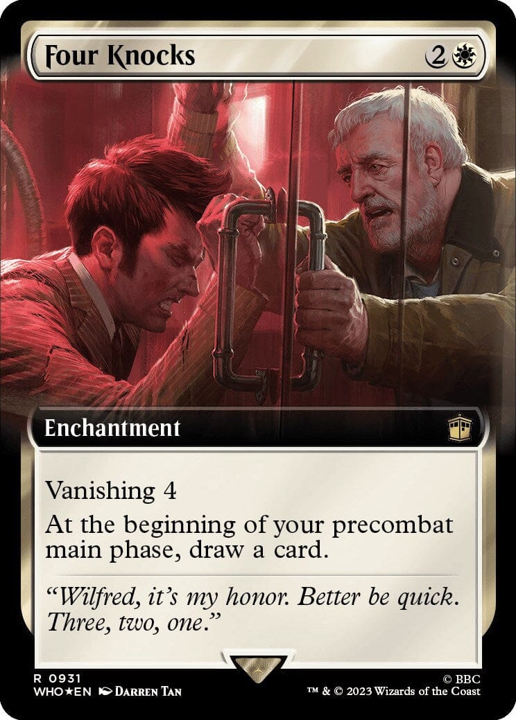 Four Knocks (Extended Art) (Surge Foil) [Doctor Who] MTG Single Magic: The Gathering  | Multizone: Comics And Games