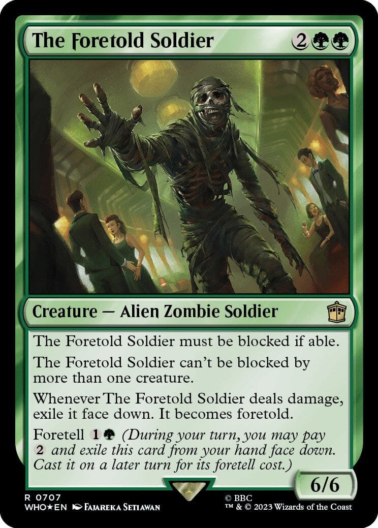 The Foretold Soldier (Surge Foil) [Doctor Who] MTG Single Magic: The Gathering  | Multizone: Comics And Games