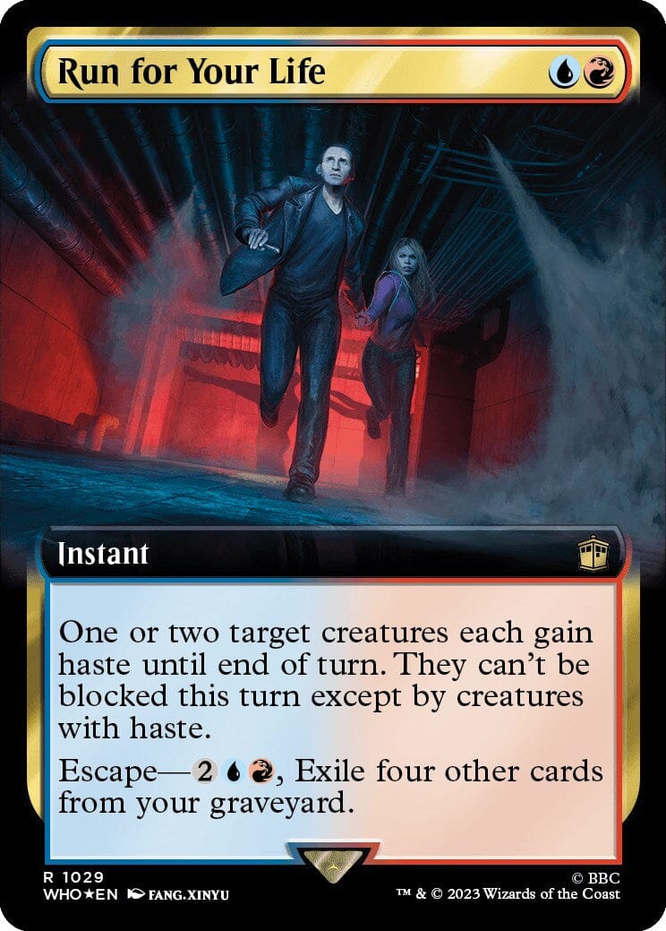 Run for Your Life (Extended Art) (Surge Foil) [Doctor Who] MTG Single Magic: The Gathering  | Multizone: Comics And Games