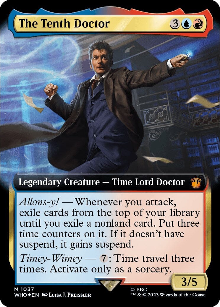 The Tenth Doctor (Extended Art) (Surge Foil) [Doctor Who] MTG Single Magic: The Gathering  | Multizone: Comics And Games