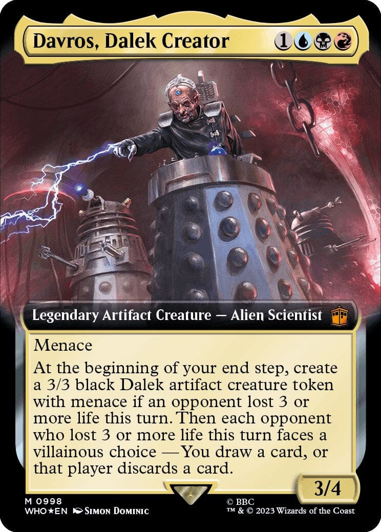 Davros, Dalek Creator (Extended Art) (Surge Foil) [Doctor Who] MTG Single Magic: The Gathering  | Multizone: Comics And Games