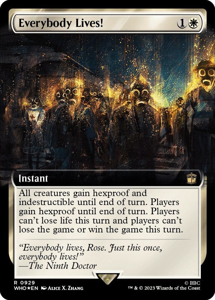 Everybody Lives! (Extended Art) (Surge Foil) [Doctor Who] MTG Single Magic: The Gathering  | Multizone: Comics And Games