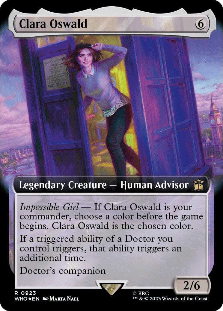 Clara Oswald (Extended Art) (Surge Foil) [Doctor Who] MTG Single Magic: The Gathering  | Multizone: Comics And Games
