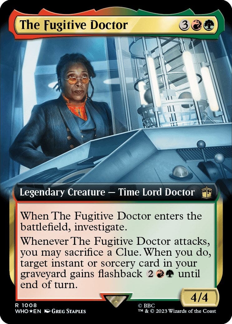 The Fugitive Doctor (Extended Art) (Surge Foil) [Doctor Who] MTG Single Magic: The Gathering  | Multizone: Comics And Games