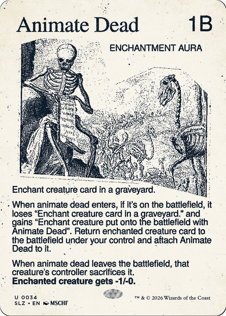 Animate Dead (0034) [Secret Lair x MSCHF: The Zeta Set] MTG Single Magic: The Gathering  | Multizone: Comics And Games