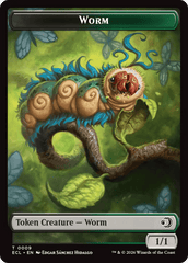 Merfolk // Worm Double-Sided Token [Lorwyn Eclipsed Tokens] MTG Single Magic: The Gathering  | Multizone: Comics And Games