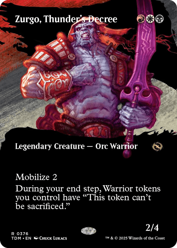 Zurgo, Thunder's Decree (Borderless) [Tarkir: Dragonstorm] MTG Single Magic: The Gathering  | Multizone: Comics And Games