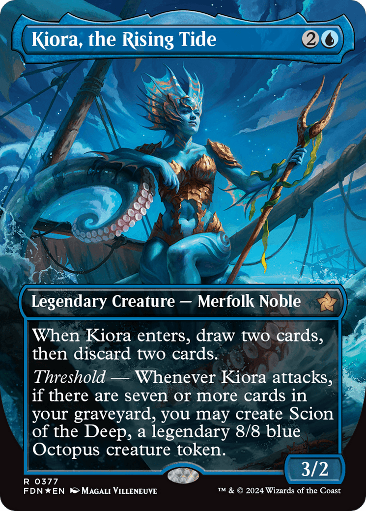 Kiora, the Rising Tide (Borderless) (Mana Foil) [Foundations] MTG Single Magic: The Gathering  | Multizone: Comics And Games
