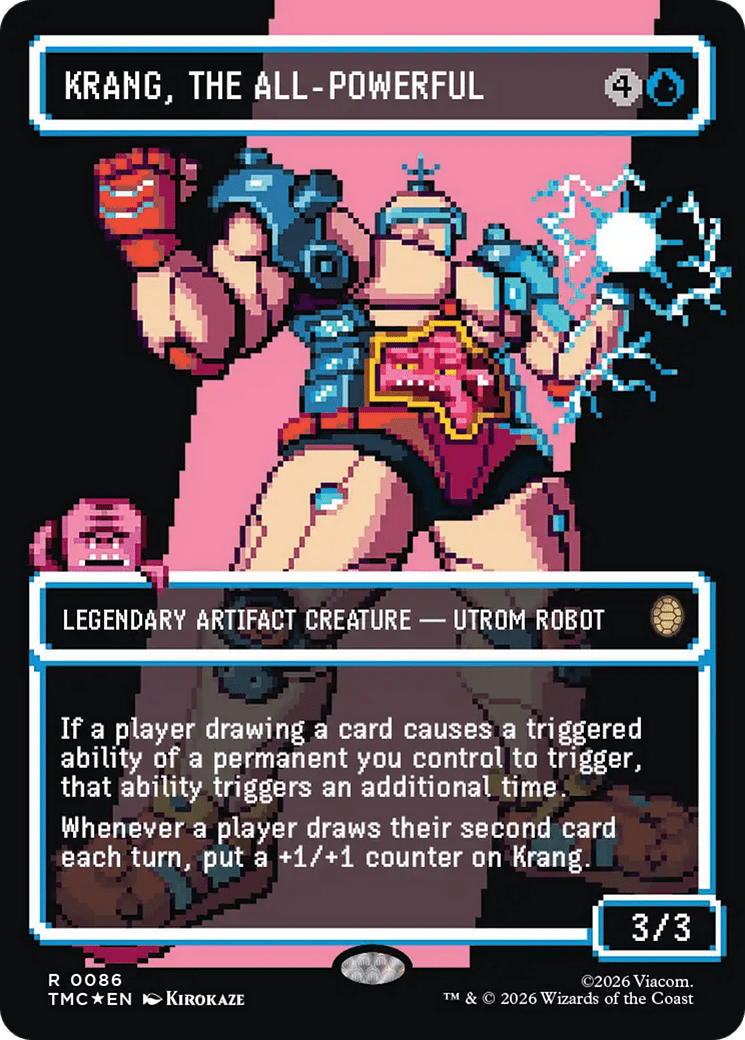 Krang, the All-Powerful (Borderless) (Surge Foil) [Teenage Mutant Ninja Turtles Commander] MTG Single Magic: The Gathering  | Multizone: Comics And Games