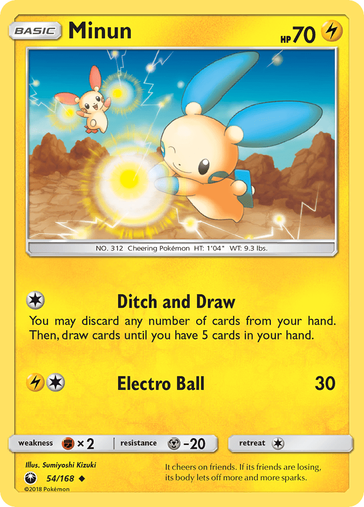 Minun (54/168) [Sun & Moon: Celestial Storm] Pokemon Single Pokémon  | Multizone: Comics And Games