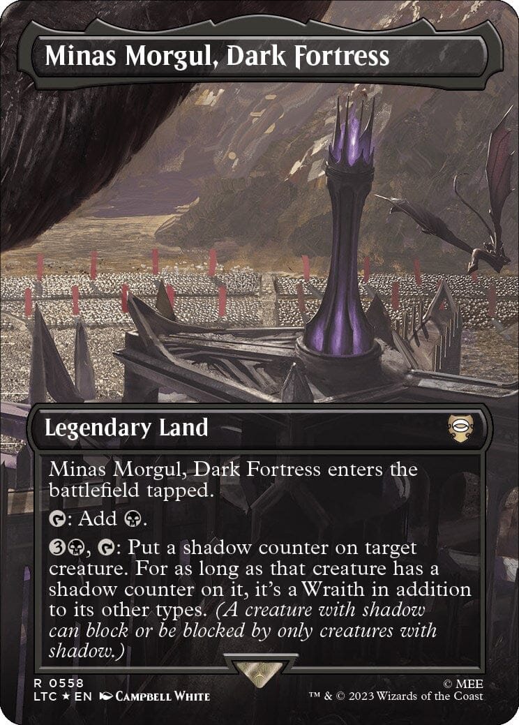 Minas Morgul, Dark Fortress (Borderless) (Surge Foil) [The Lord of the Rings: Tales of Middle-Earth Commander] MTG Single Magic: The Gathering  | Multizone: Comics And Games