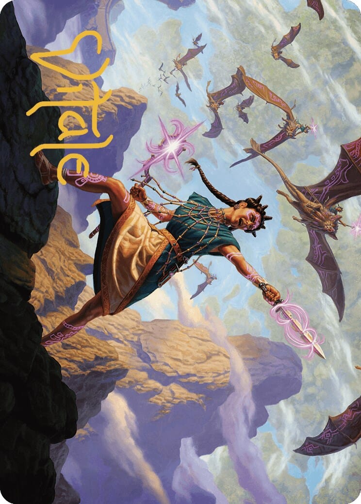 Warden of the Inner Sky Art Card (Gold-Stamped Signature) [The Lost Caverns of Ixalan Art Series] MTG Single Magic: The Gathering  | Multizone: Comics And Games