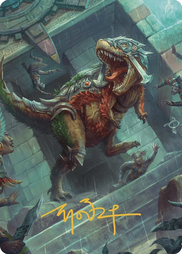 Carnage Tyrant Art Card (Gold-Stamped Signature) [The Lost Caverns of Ixalan Art Series] MTG Single Magic: The Gathering  | Multizone: Comics And Games