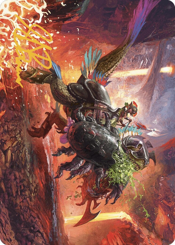 Triumphant Chomp Art Card (Gold-Stamped Signature) [The Lost Caverns of Ixalan Art Series] MTG Single Magic: The Gathering  | Multizone: Comics And Games