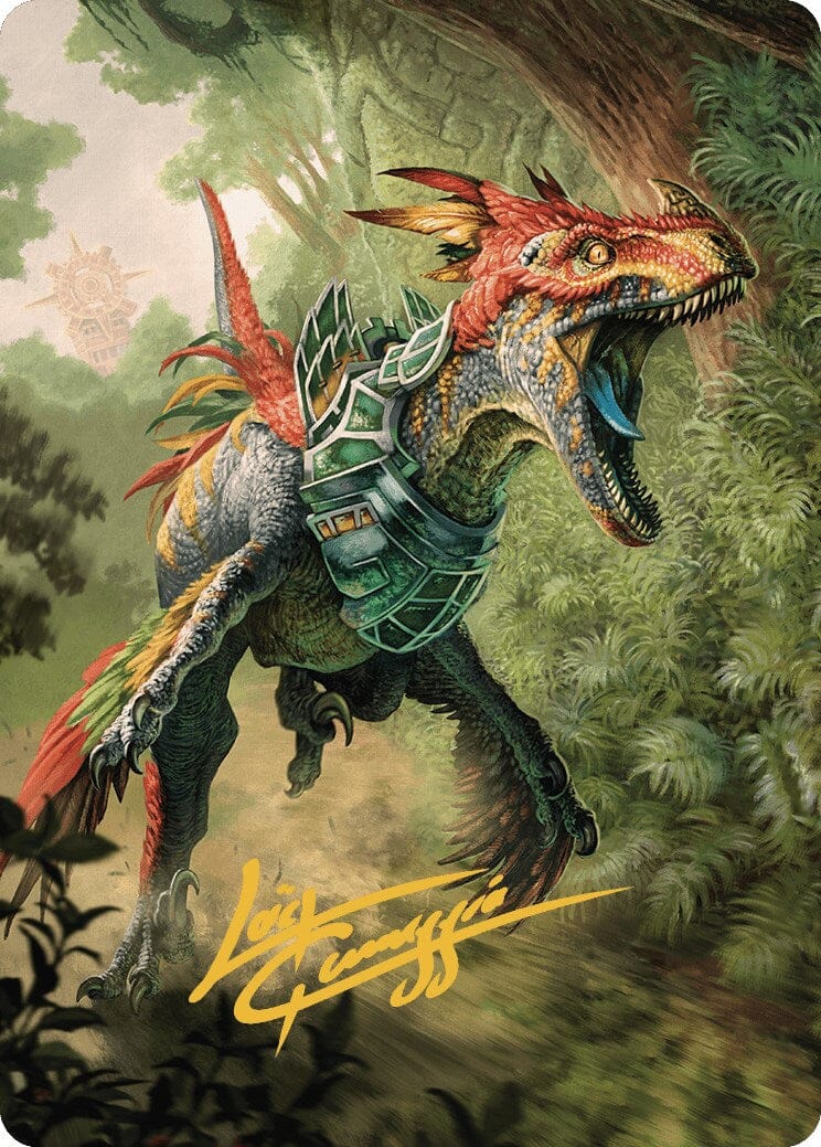 Dinosaur Token Art Card (Gold-Stamped Signature) [The Lost Caverns of Ixalan Art Series] MTG Single Magic: The Gathering  | Multizone: Comics And Games