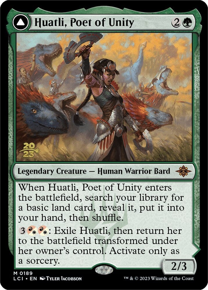 Huatli, Poet of Unity // Roar of the Fifth People [The Lost Caverns of Ixalan Prerelease Cards] MTG Single Magic: The Gathering  | Multizone: Comics And Games