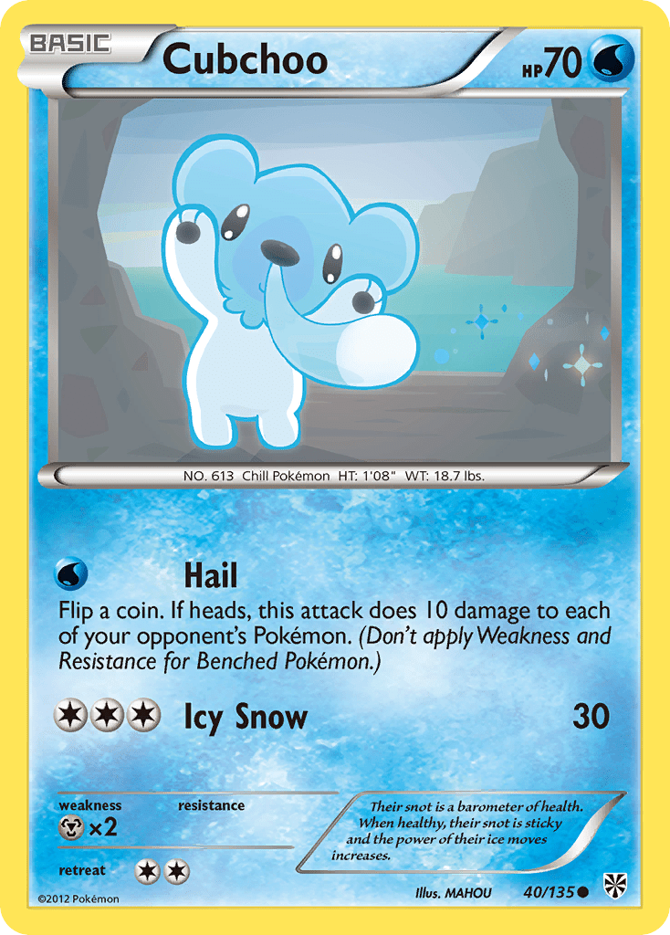 Cubchoo (40/135) [Black & White: Plasma Storm] Pokemon Single Pokémon  | Multizone: Comics And Games