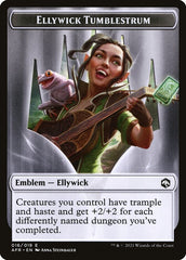 Devil // Ellywick Tumblestrum Emblem Double-Sided Token [Dungeons & Dragons: Adventures in the Forgotten Realms Tokens] MTG Single Magic: The Gathering  | Multizone: Comics And Games