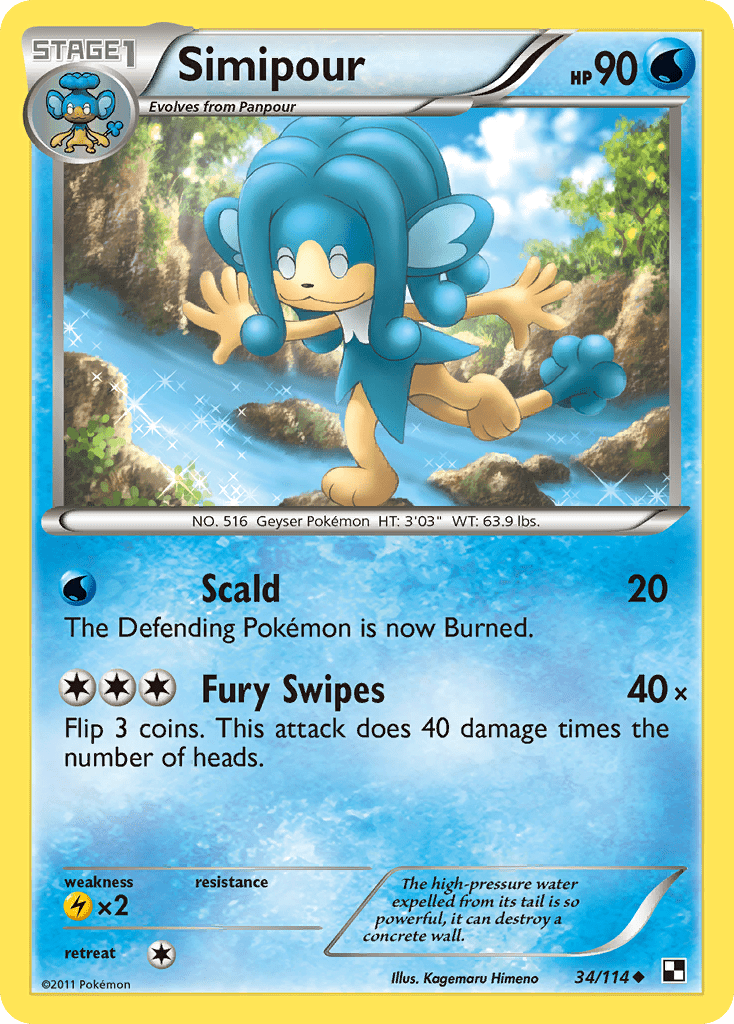 Simipour (34/114) [Black & White: Base Set] Pokemon Single Pokémon  | Multizone: Comics And Games