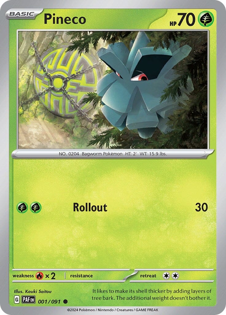 Pineco (001/091) [Scarlet & Violet: Paldean Fates] Pokemon Single Pokémon  | Multizone: Comics And Games