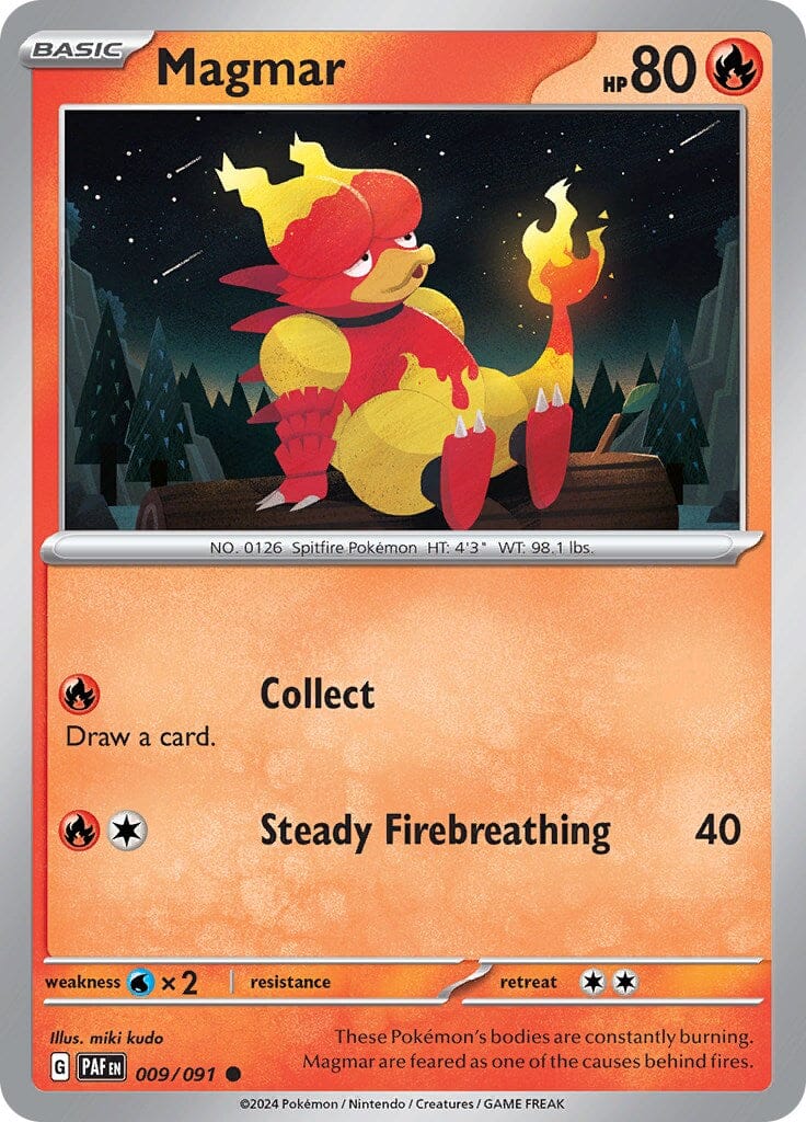 Magmar (009/091) [Scarlet & Violet: Paldean Fates] Pokemon Single Pokémon  | Multizone: Comics And Games