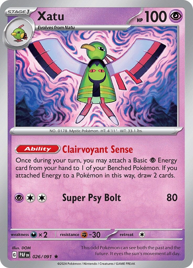 Xatu (026/091) [Scarlet & Violet: Paldean Fates] Pokemon Single Pokémon  | Multizone: Comics And Games