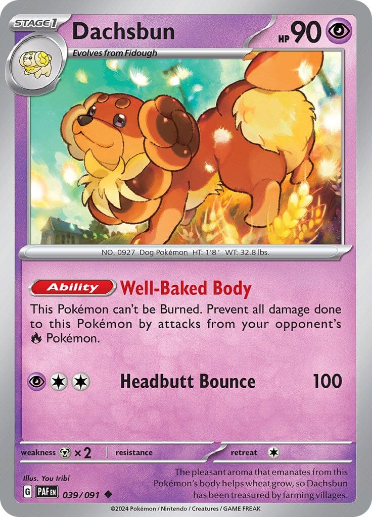 Dachsbun (039/091) [Scarlet & Violet: Paldean Fates] Pokemon Single Pokémon  | Multizone: Comics And Games