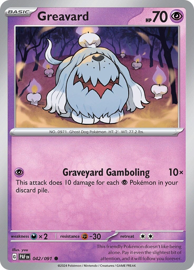 Greavard (042/091) [Scarlet & Violet: Paldean Fates] Pokemon Single Pokémon  | Multizone: Comics And Games