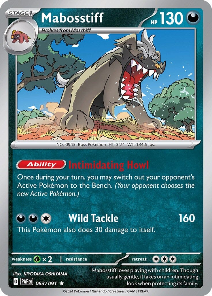 Mabosstiff (063/091) [Scarlet & Violet: Paldean Fates] Pokemon Single Pokémon  | Multizone: Comics And Games