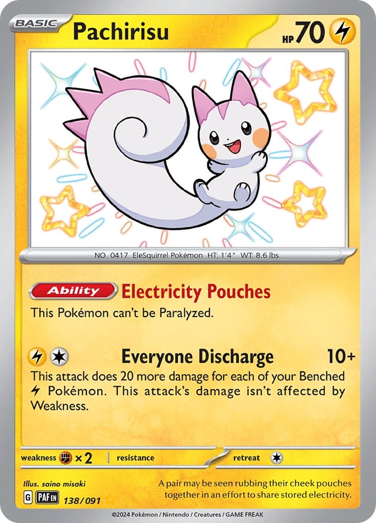 Pachirisu (138/091) [Scarlet & Violet: Paldean Fates] Pokemon Single Pokémon  | Multizone: Comics And Games