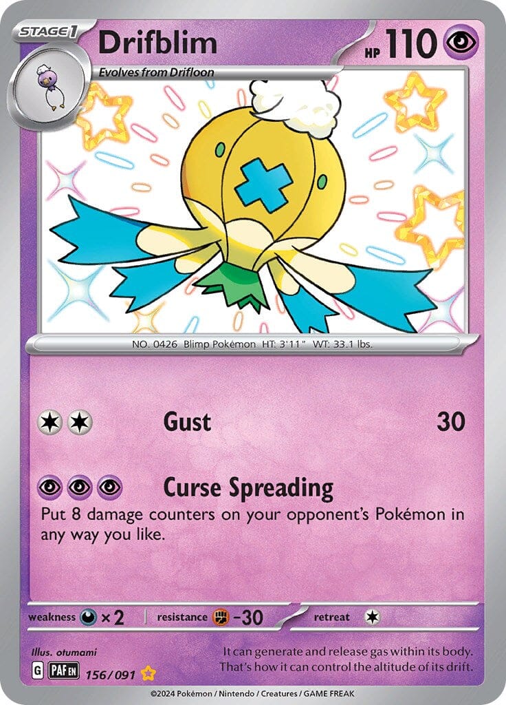 Drifblim (156/091) [Scarlet & Violet: Paldean Fates] Pokemon Single Pokémon  | Multizone: Comics And Games