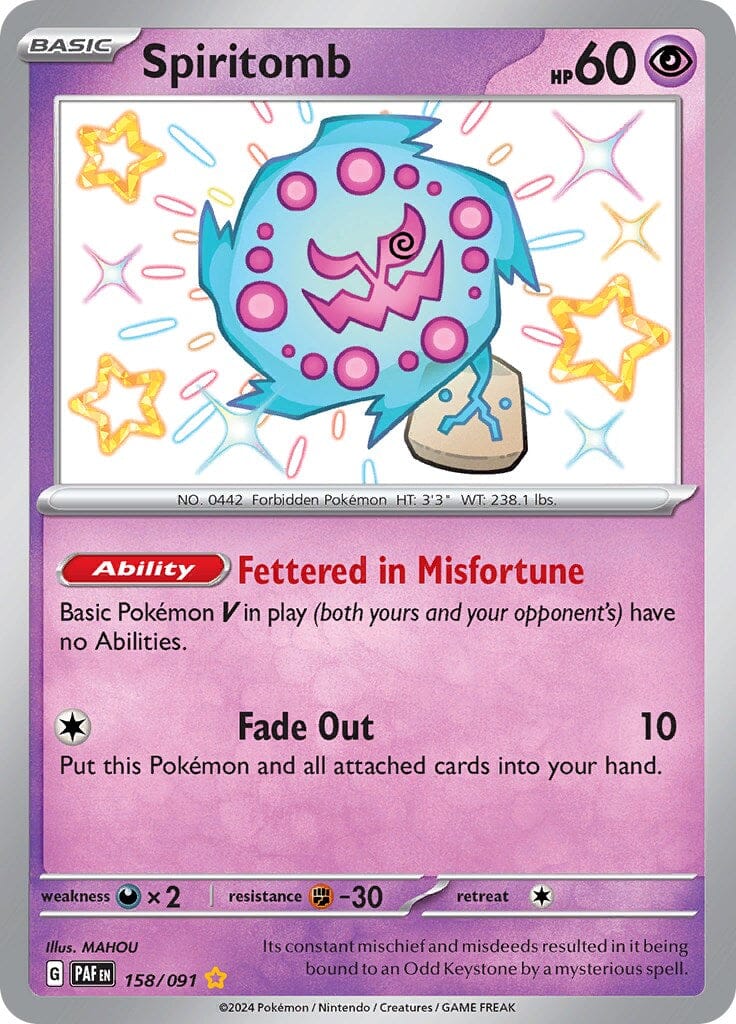 Spiritomb (158/091) [Scarlet & Violet: Paldean Fates] Pokemon Single Pokémon  | Multizone: Comics And Games