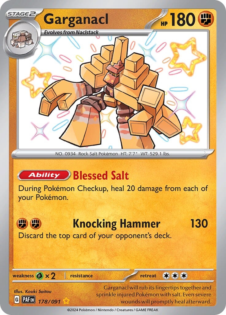 Garganacl (178/091) [Scarlet & Violet: Paldean Fates] Pokemon Single Pokémon  | Multizone: Comics And Games