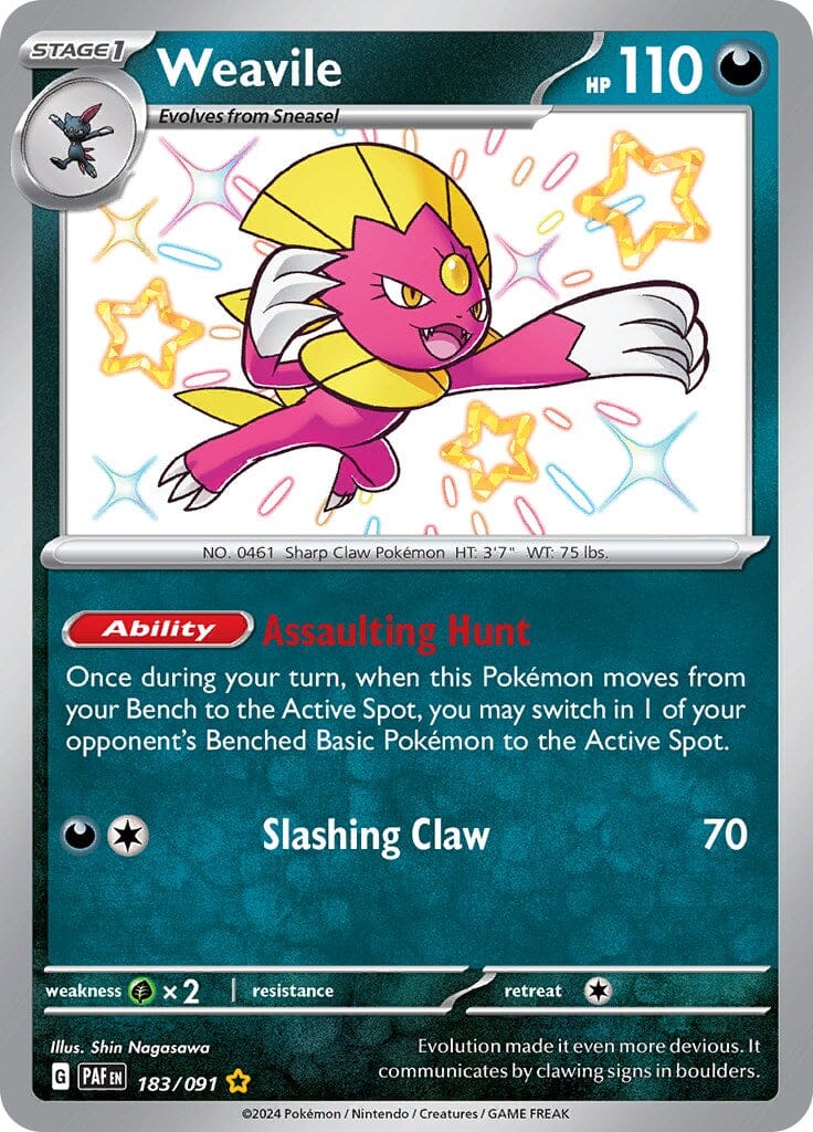 Weavile (183/091) [Scarlet & Violet: Paldean Fates] Pokemon Single Pokémon  | Multizone: Comics And Games