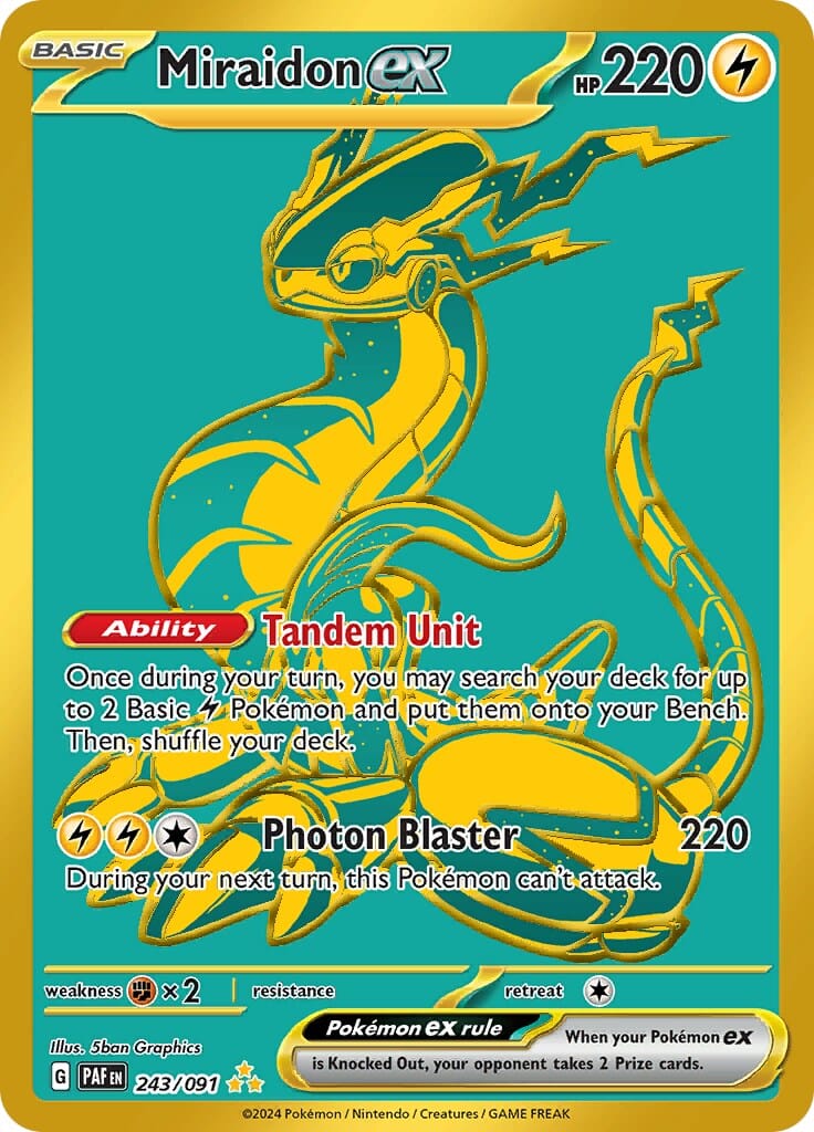 Miraidon ex (243/091) [Scarlet & Violet: Paldean Fates] Pokemon Single Pokémon  | Multizone: Comics And Games