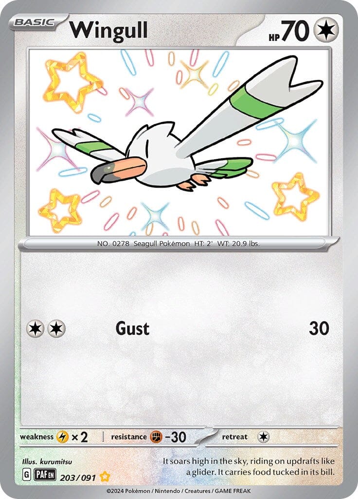 Wingull (203/091) [Scarlet & Violet: Paldean Fates] Pokemon Single Pokémon  | Multizone: Comics And Games