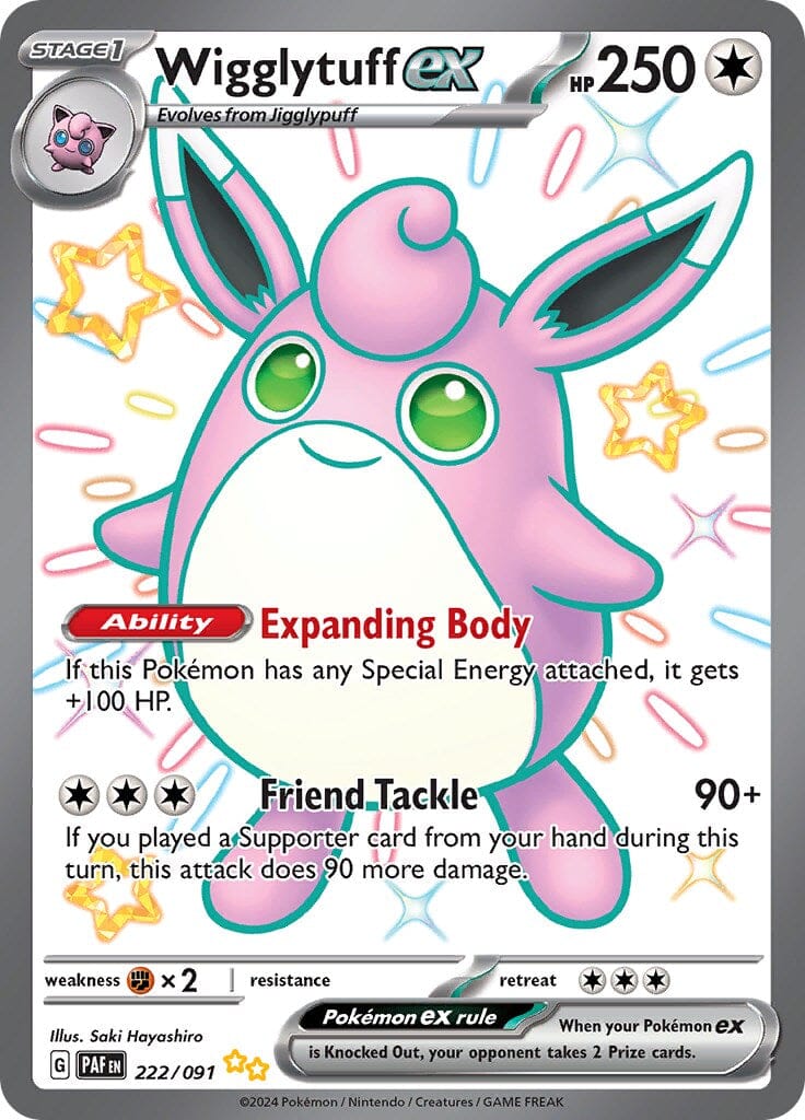 Wigglytuff ex (222/091) [Scarlet & Violet: Paldean Fates] Pokemon Single Pokémon  | Multizone: Comics And Games