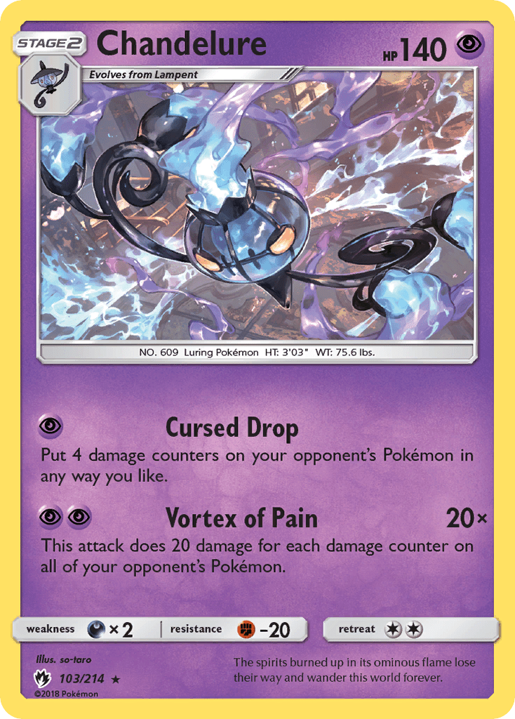 Chandelure (103/214) [Sun & Moon: Lost Thunder] Pokemon Single Pokémon  | Multizone: Comics And Games