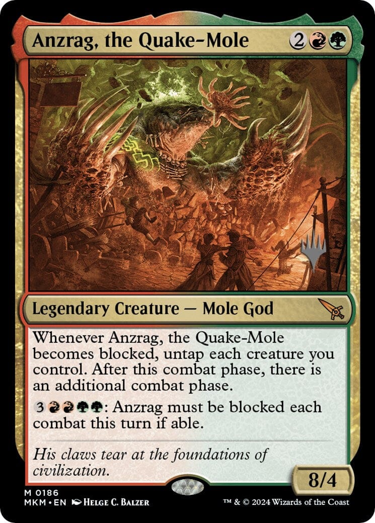 Anzrag, the Quake-Mole (Promo Pack) [Murders at Karlov Manor Promos] MTG Single Magic: The Gathering  | Multizone: Comics And Games