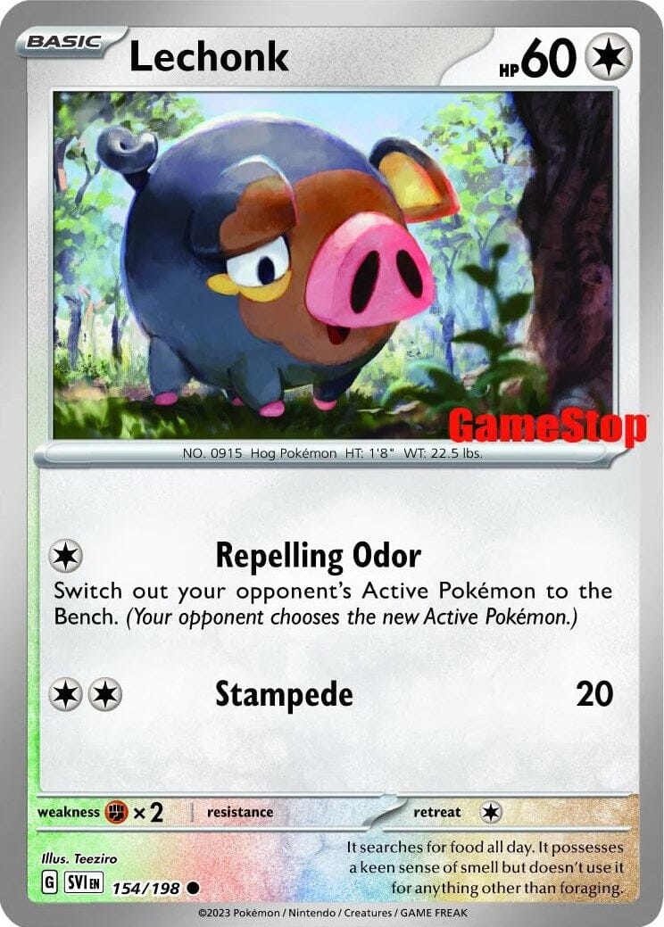 Lechonk (154/198) (GameStop Promo) [Scarlet & Violet: Base Set] Pokemon Single Pokémon  | Multizone: Comics And Games