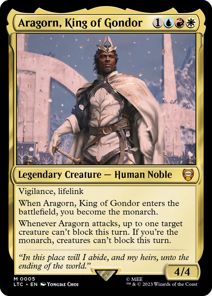Aragorn, King of Gondor [The Lord of the Rings: Tales of Middle-Earth Commander] MTG Single Magic: The Gathering  | Multizone: Comics And Games