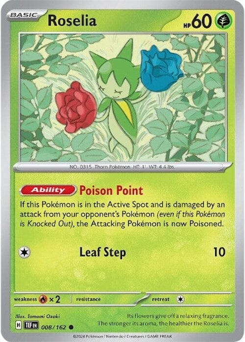 Roselia (008/162) [Scarlet & Violet: Temporal Forces] Pokemon Single Pokémon  | Multizone: Comics And Games