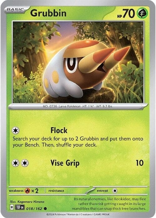 Grubbin (018/162) [Scarlet & Violet: Temporal Forces] Pokemon Single Pokémon  | Multizone: Comics And Games