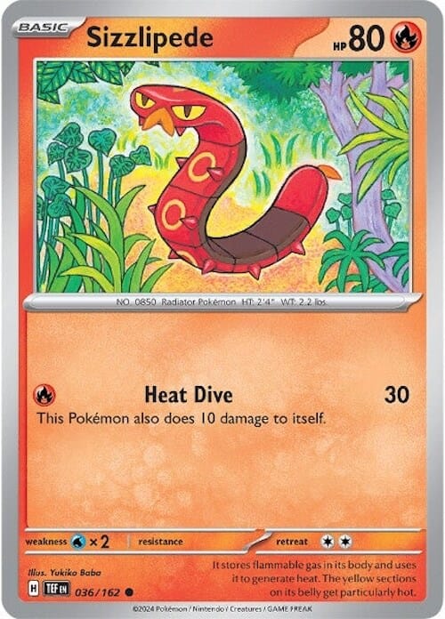 Sizzlipede (036/162) [Scarlet & Violet: Temporal Forces] Pokemon Single Pokémon  | Multizone: Comics And Games