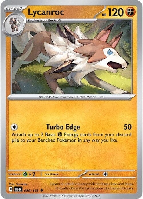 Lycanroc (090/162) [Scarlet & Violet: Temporal Forces] Pokemon Single Pokémon  | Multizone: Comics And Games