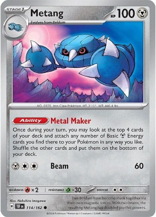 Metang (114/162) [Scarlet & Violet: Temporal Forces] Pokemon Single Pokémon  | Multizone: Comics And Games