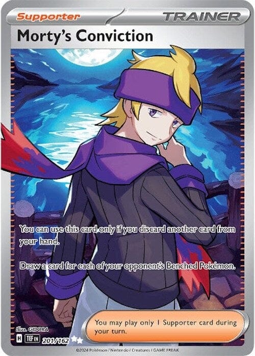Morty's Conviction (201/162) [Scarlet & Violet: Temporal Forces] Pokemon Single Pokémon  | Multizone: Comics And Games